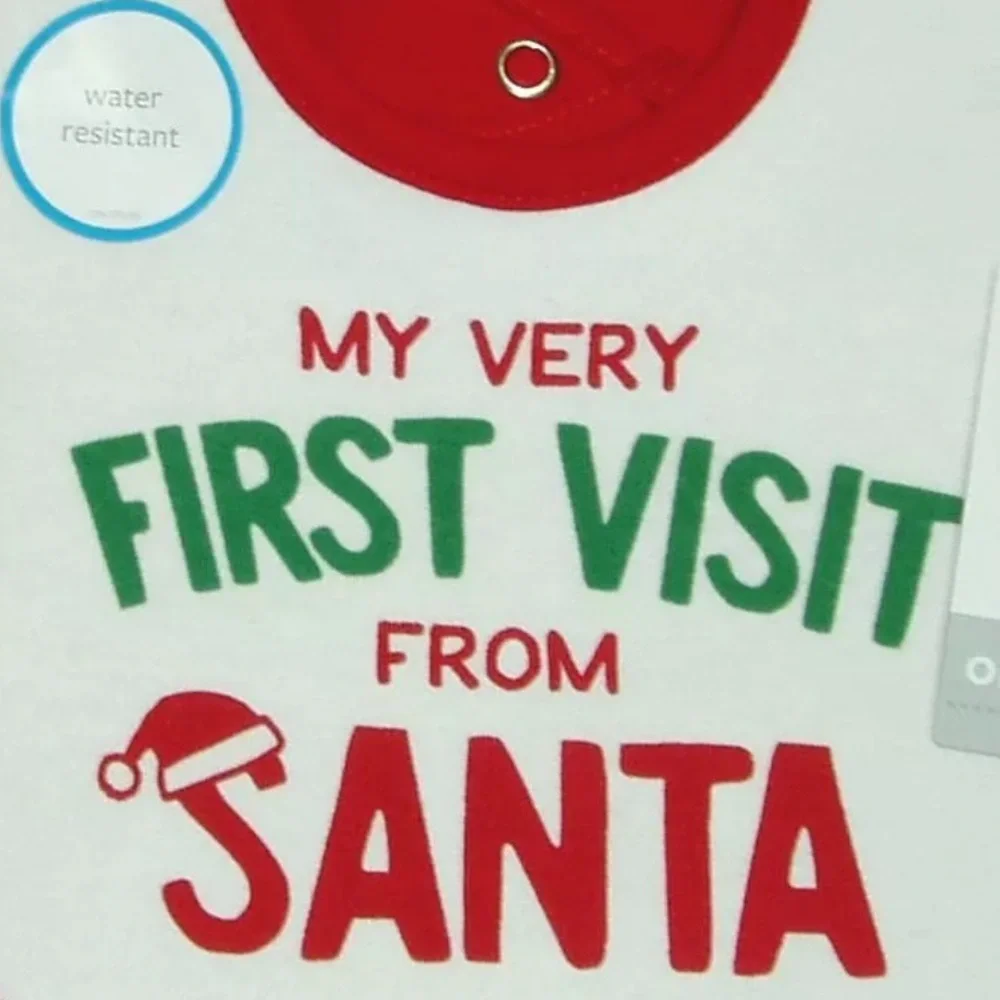 Baby 1st Christmas Bib My Very First Visit from Santa Boys Girls Unisex